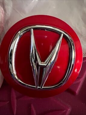 Acura models from 1999–2022+ Chrome Emblem on Plastic Red Round Badge